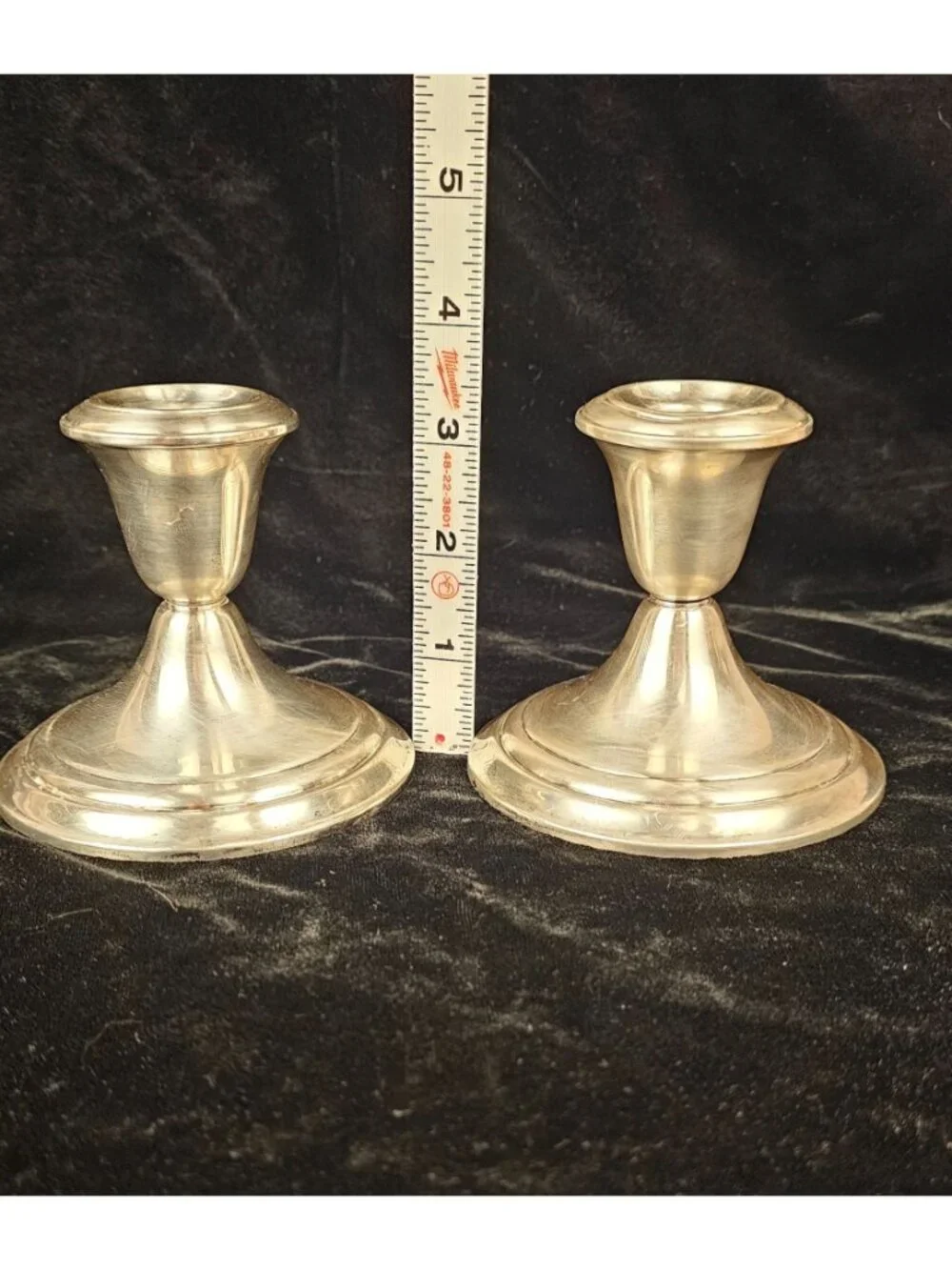 Pair Of Vintage Gorham Weighted Silver Candle Holders
